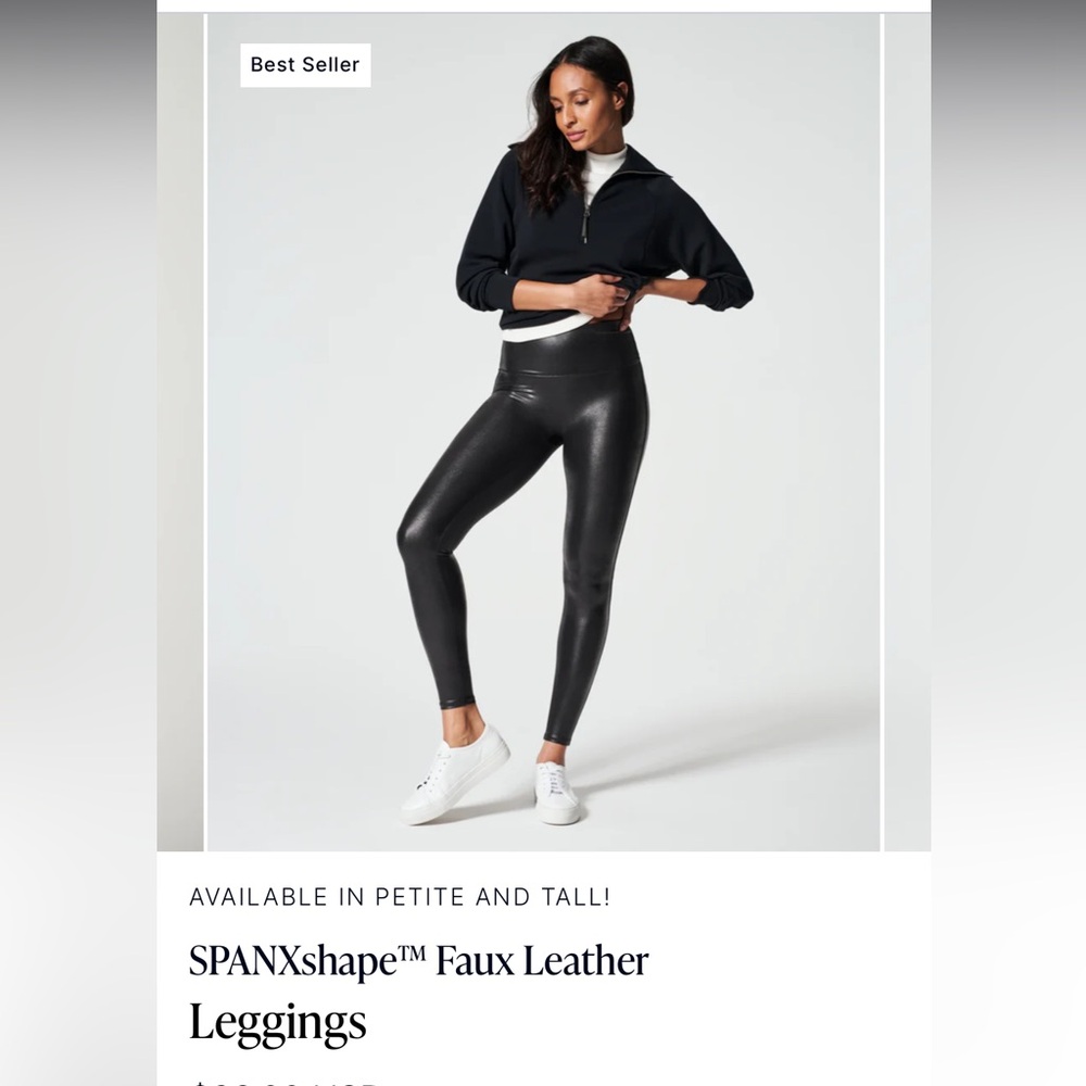 SPANX Faux Leather Leggings - Small/Petite